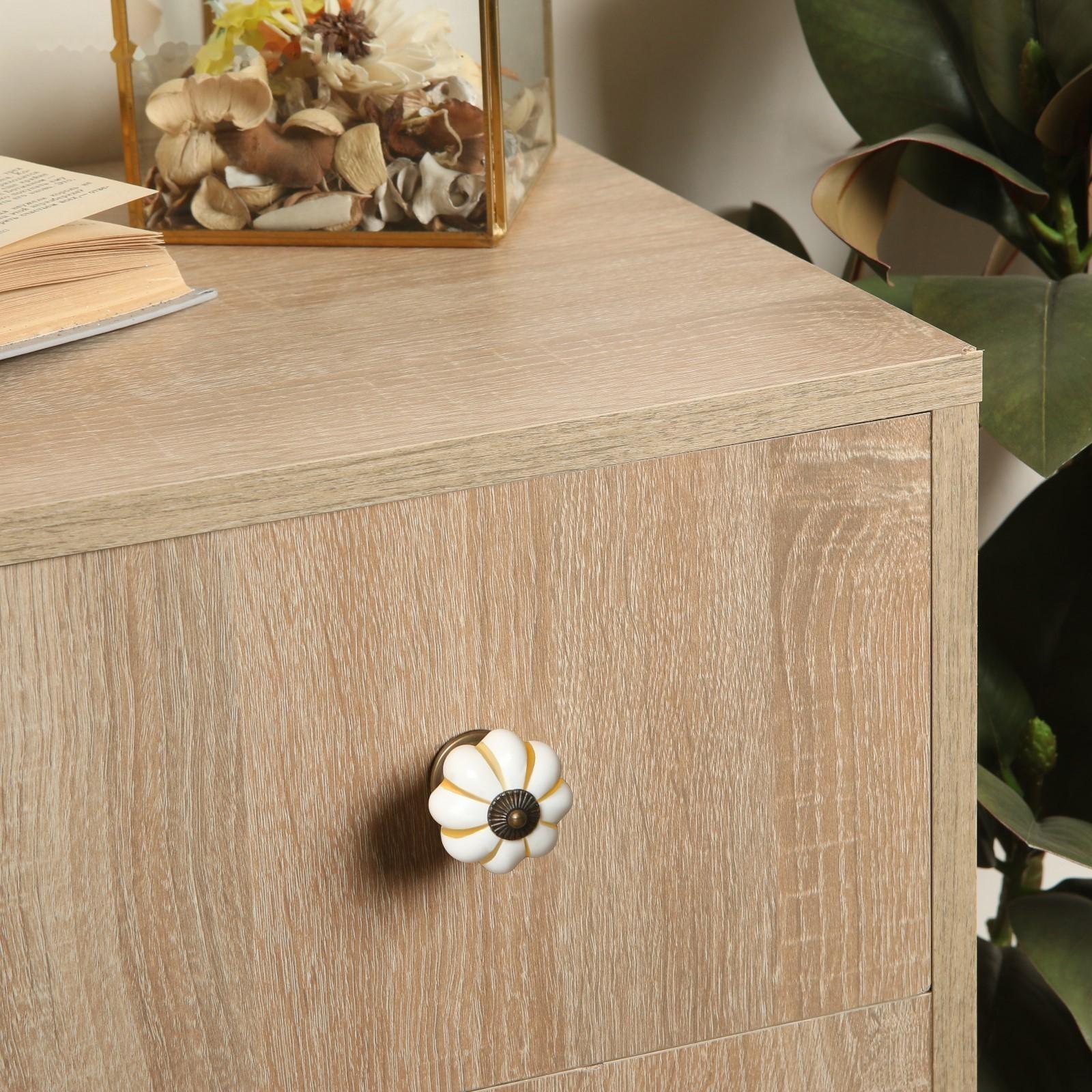 Ручка кнопка ТУНДРА РК117 (001) , d=39, пластик, белая с золотым