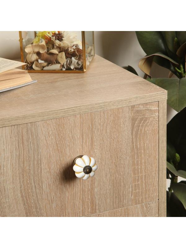 Ручка кнопка ТУНДРА РК117 (001) , d=39, пластик, белая с золотым