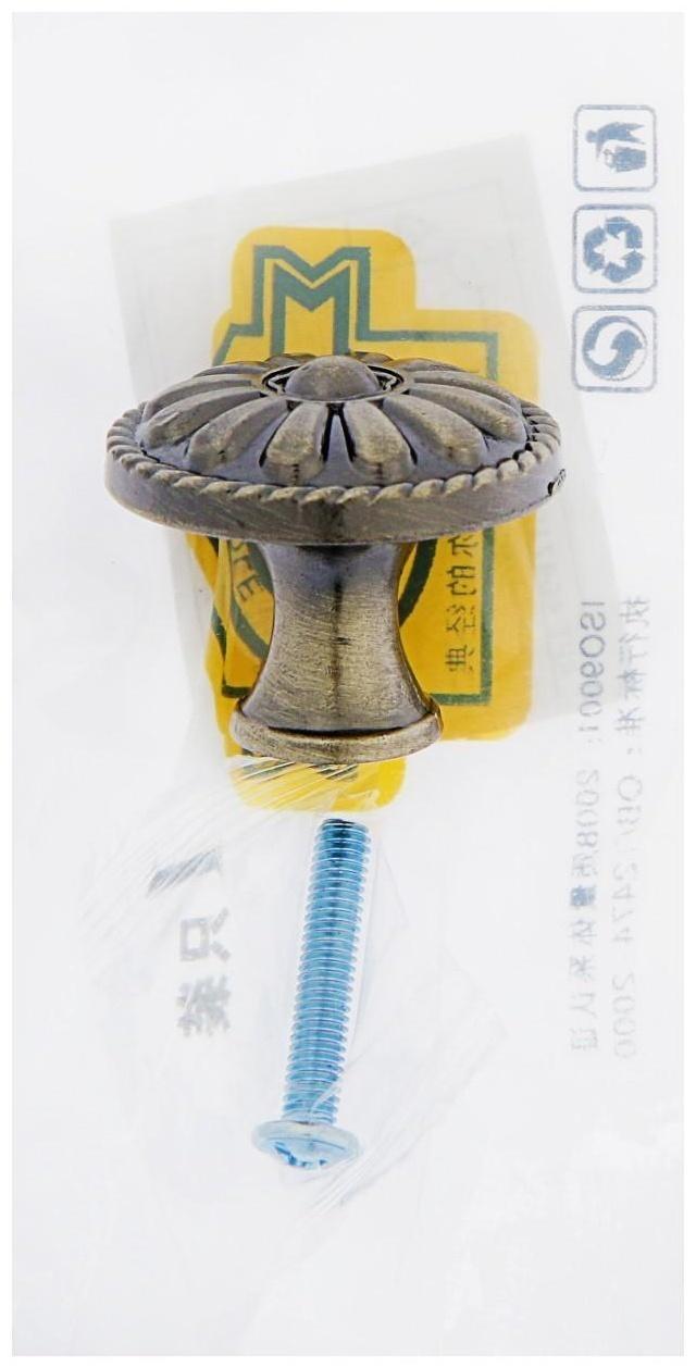 Ручка кнопка ТУНДРА РК112, цвет бронза