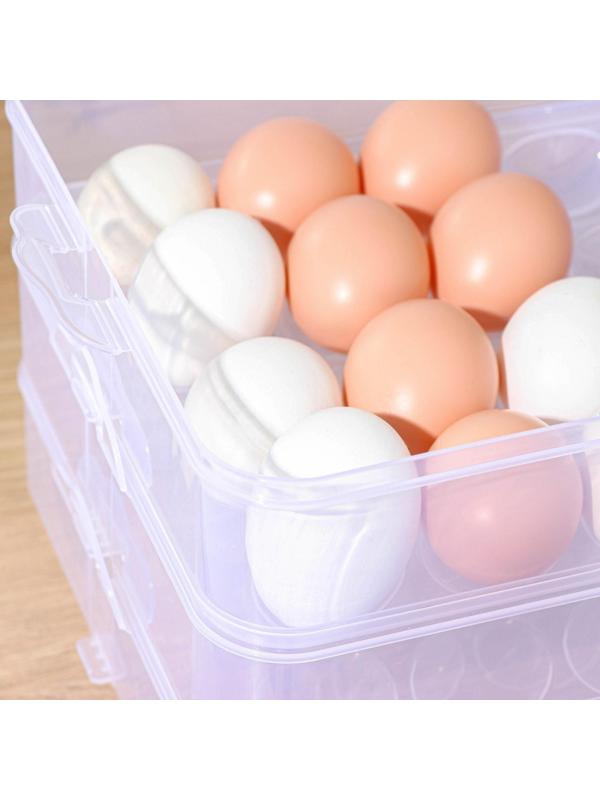 Контейнер для хранения яиц, 31,5×22×17,5 см, в 1 ярусе 24 ячейки, цвет МИКС