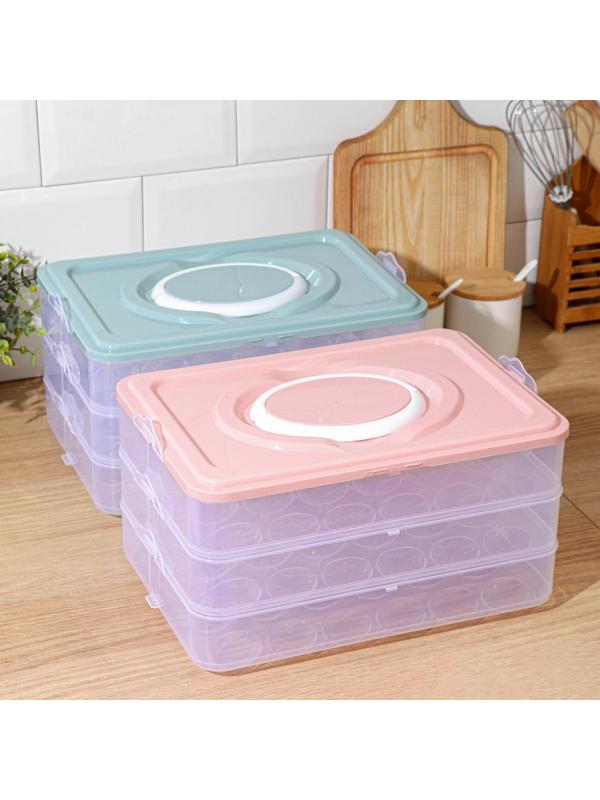 Контейнер для хранения яиц, 31,5×22×17,5 см, в 1 ярусе 24 ячейки, цвет МИКС