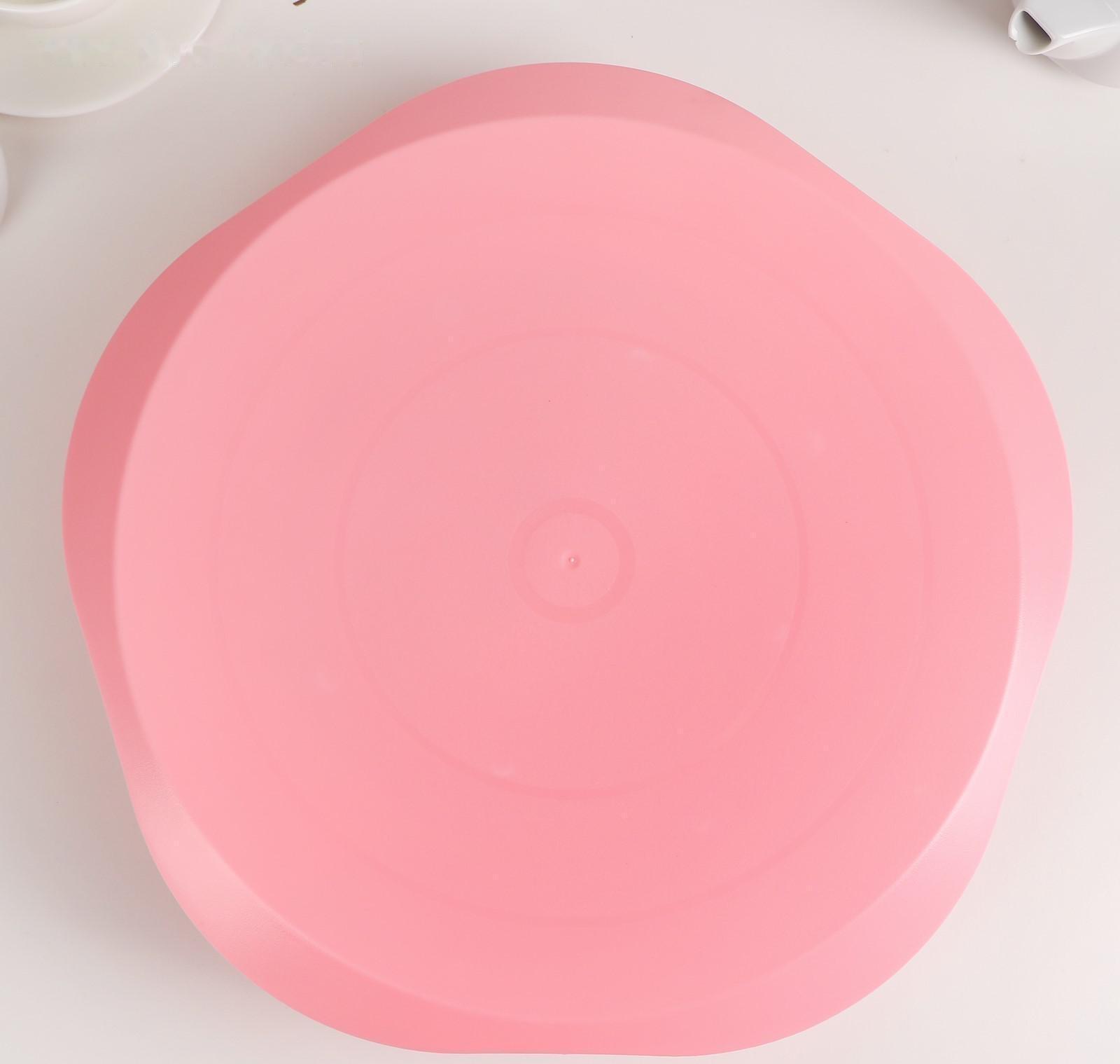 Подставка для торта вращающаяся, 28,5×9 см, с разлиновкой и стопером, цвет МИКС