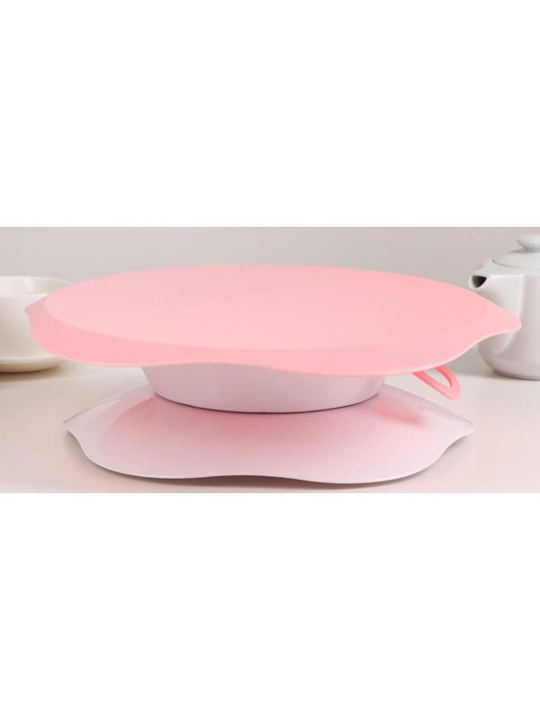 Подставка для торта вращающаяся, 28,5×9 см, с разлиновкой и стопером, цвет МИКС