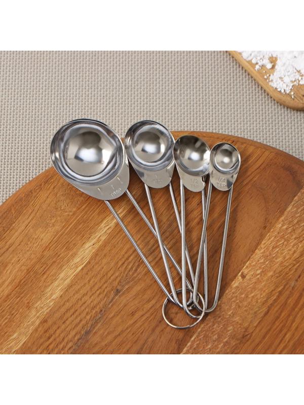 Набор мерных ложек Доляна «Металлик», 4 шт: 1,25/2,5/5/15 мл