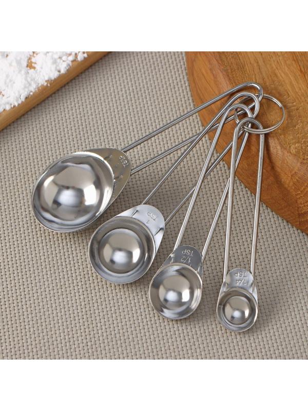 Набор мерных ложек Доляна «Металлик», 4 шт: 1,25/2,5/5/15 мл