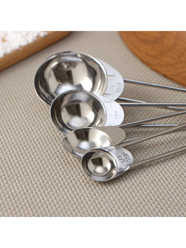 Набор мерных ложек Доляна «Металлик», 4 шт: 1,25/2,5/5/15 мл