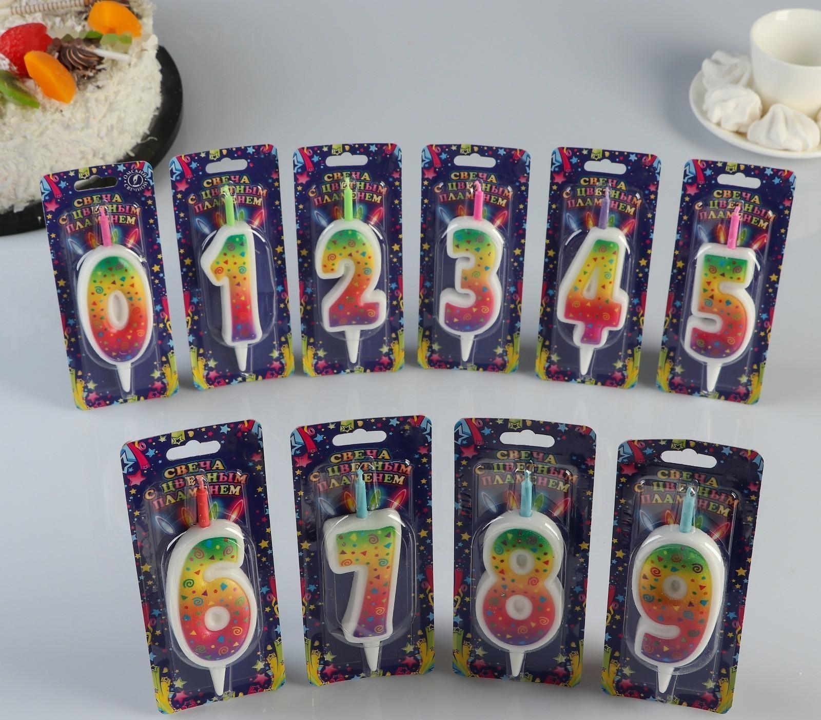 Шоу-бокс со свечами для торта цифры 