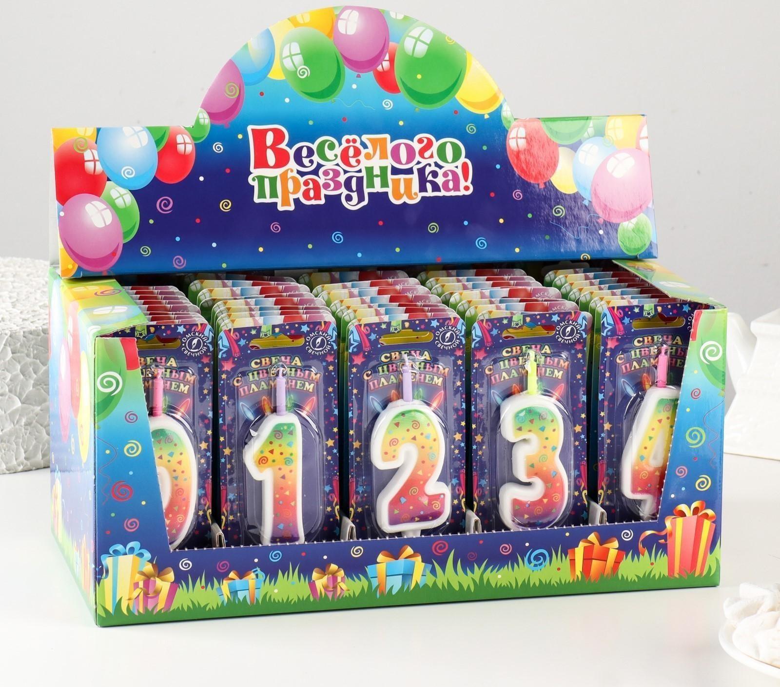Шоу-бокс со свечами для торта цифры 