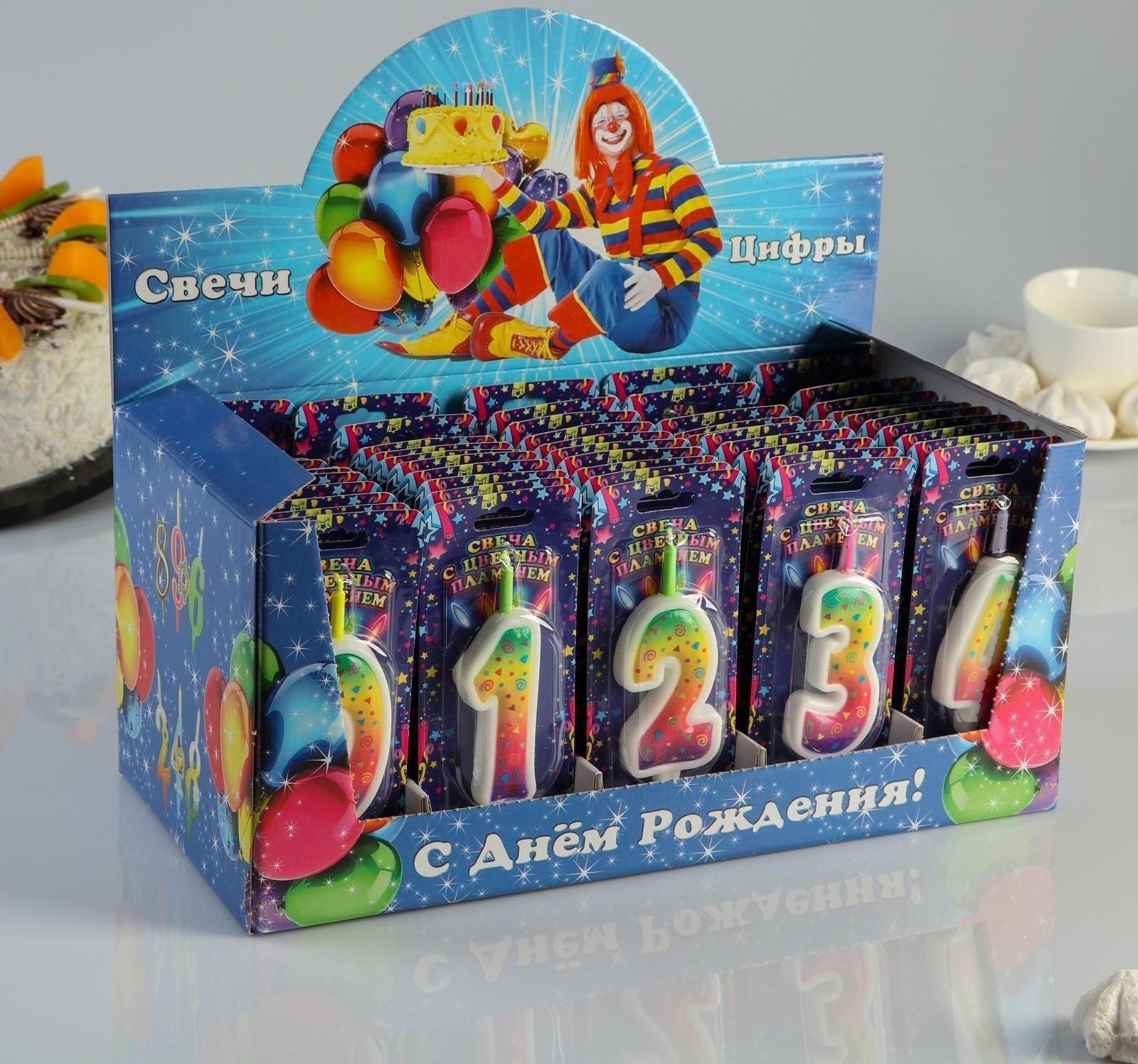 Шоу-бокс со свечами для торта цифры 