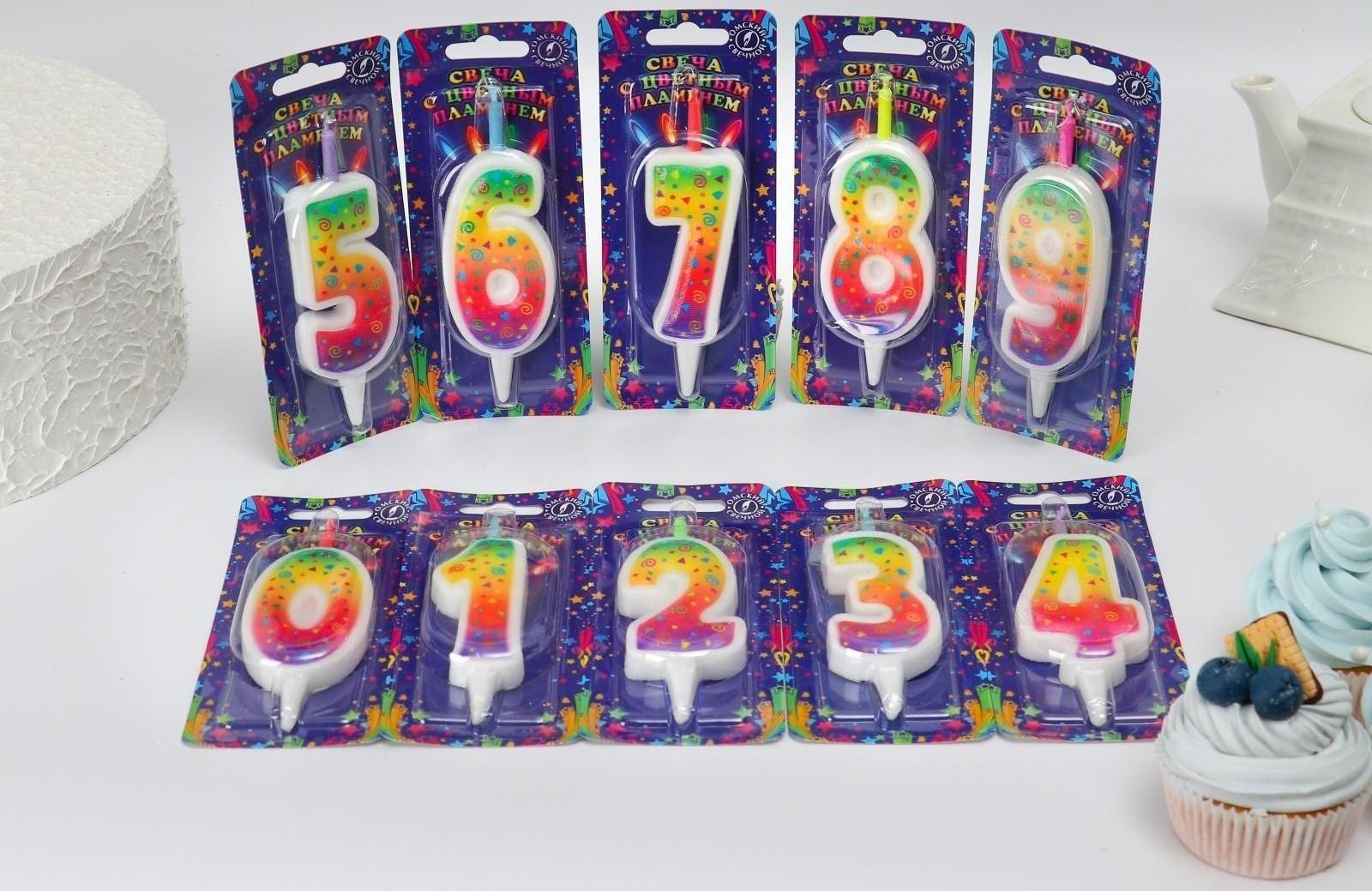 Шоу-бокс со свечами для торта цифры 
