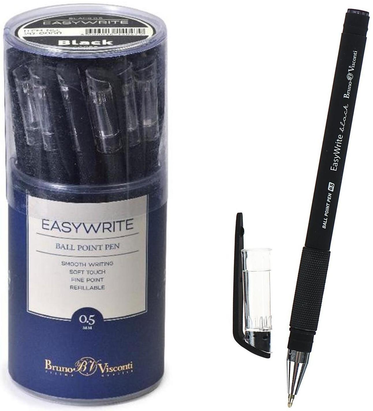 Ручка шариковая EasyWrite Black, 0.5 мм, чёрные чернила, матовый корпус Silk Touch