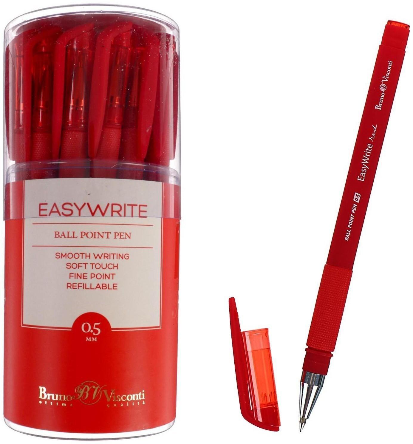 Ручка шариковая EasyWrite Red, узел 0.5 мм, красные чернила, матовый корпус Silk Touch