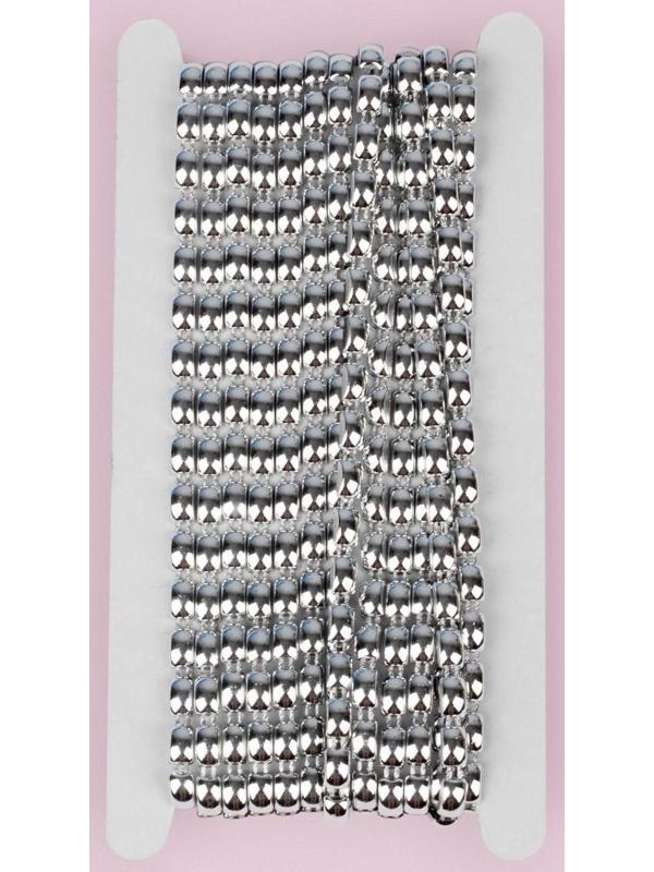 Тесьма металлизированная «Прямоугольник», 8 × 5 мм, 4,5 ± 0,5 м, цвет серебряный