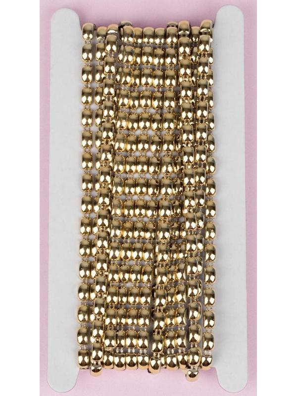 Тесьма металлизированная «Прямоугольник», 8 × 5 мм, 4,5 ± 0,5 м, цвет золотой