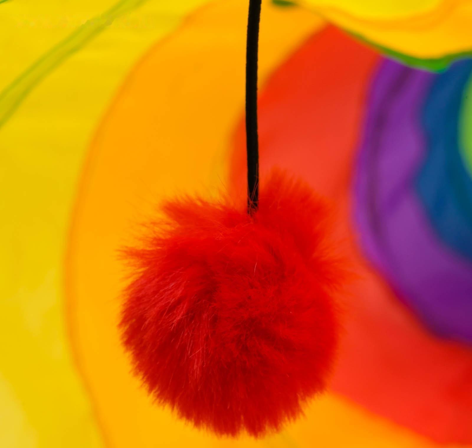 Туннель для кошек с игрушкой, 120 х 25 см, разноцветный