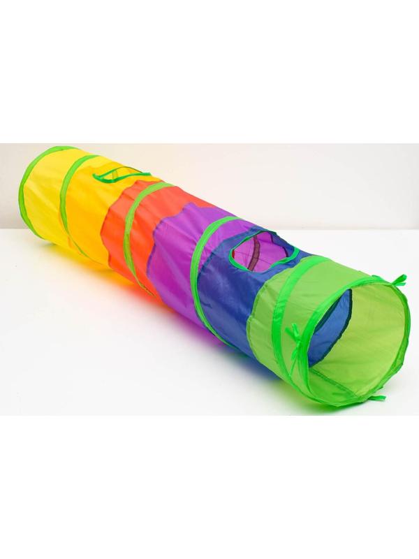 Туннель для кошек с игрушкой, 120 х 25 см, разноцветный