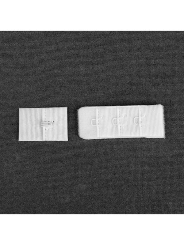 Застёжка для бюстгальтера, 3 ряда 1 крючок, 2 см, 10 шт, цвет белый