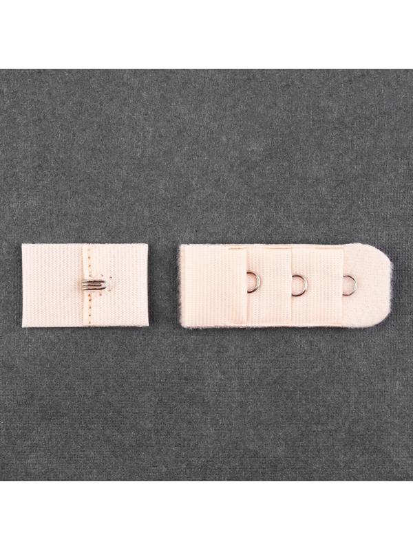 Застёжка для бюстгальтера, 3 ряда 1 крючок, 2 см, 10 шт, цвет бежевый