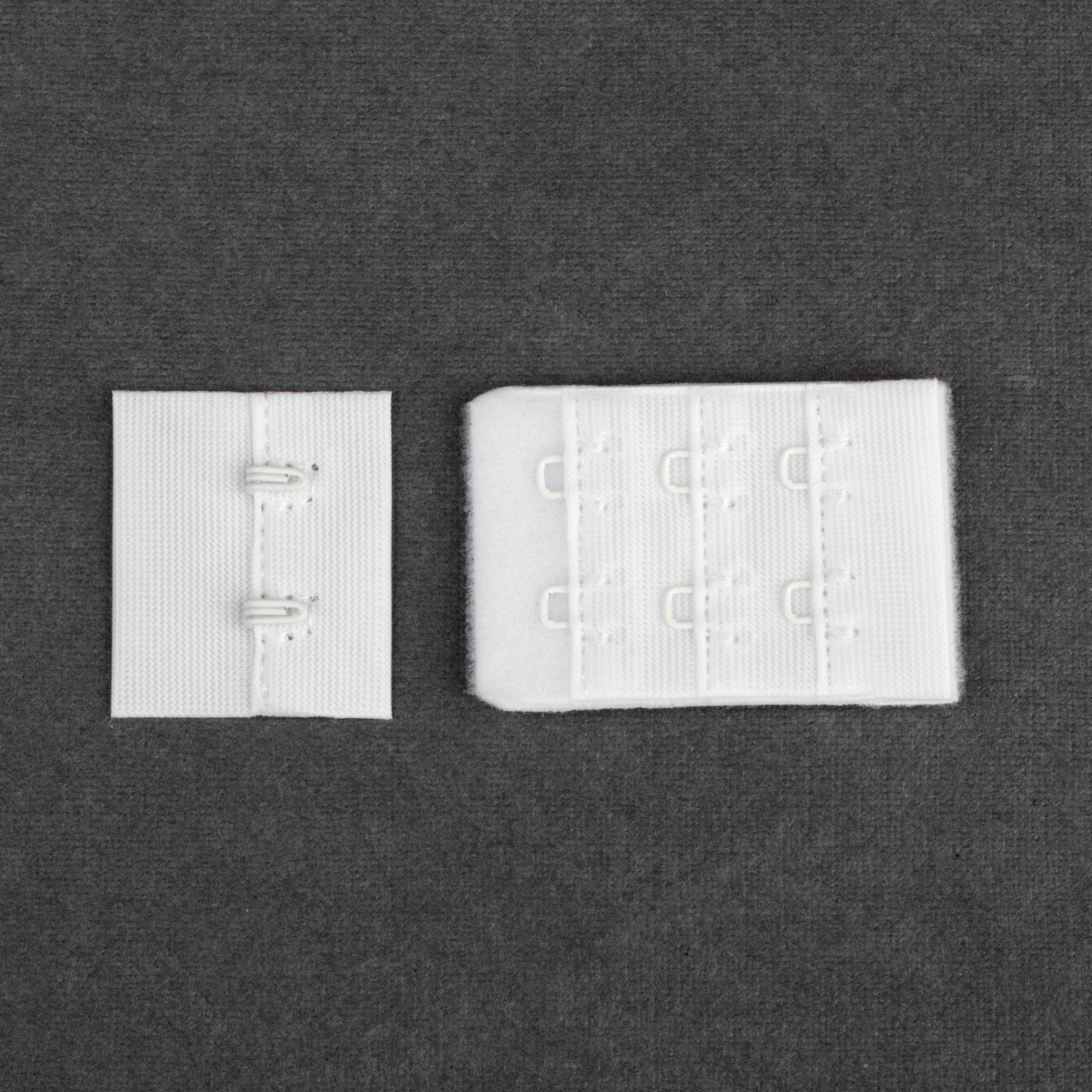 Застёжка для бюстгальтера, 3 ряда 2 крючка, 3 × 2 см, 10 шт, цвет белый