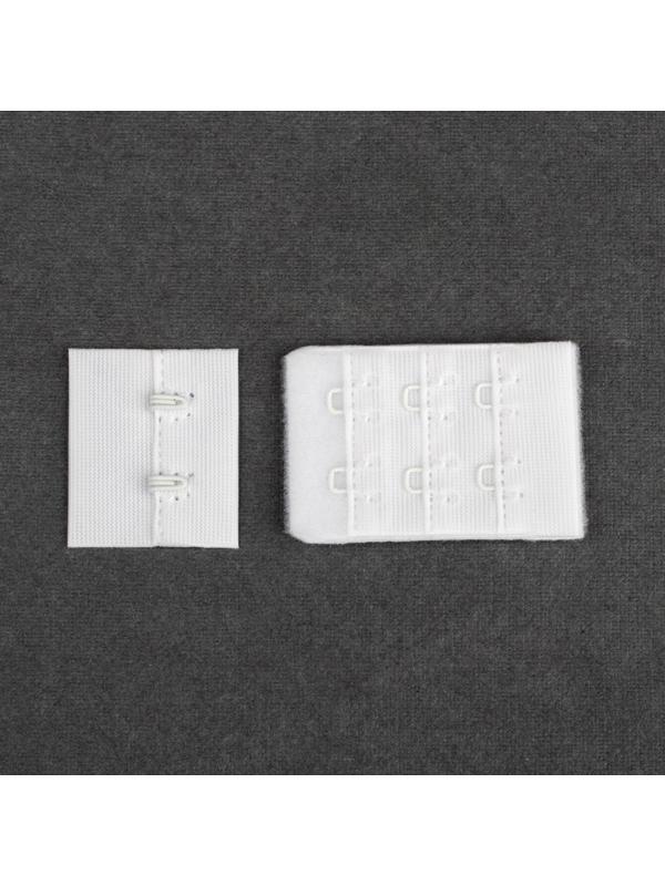 Застёжка для бюстгальтера, 3 ряда 2 крючка, 3 × 2 см, 10 шт, цвет белый
