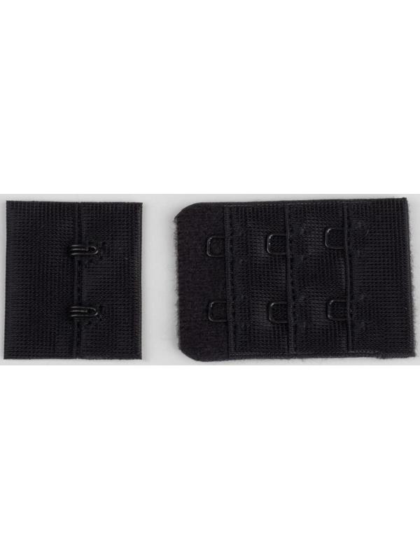 Застёжка для бюстгальтера, 3 ряда 2 крючка, 3 × 2 см, 10 шт, цвет чёрный