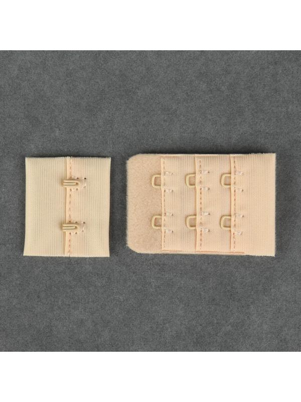 Застёжка для бюстгальтера, 3 ряда 2 крючка, 3 × 2 см, 10 шт, цвет бежевый
