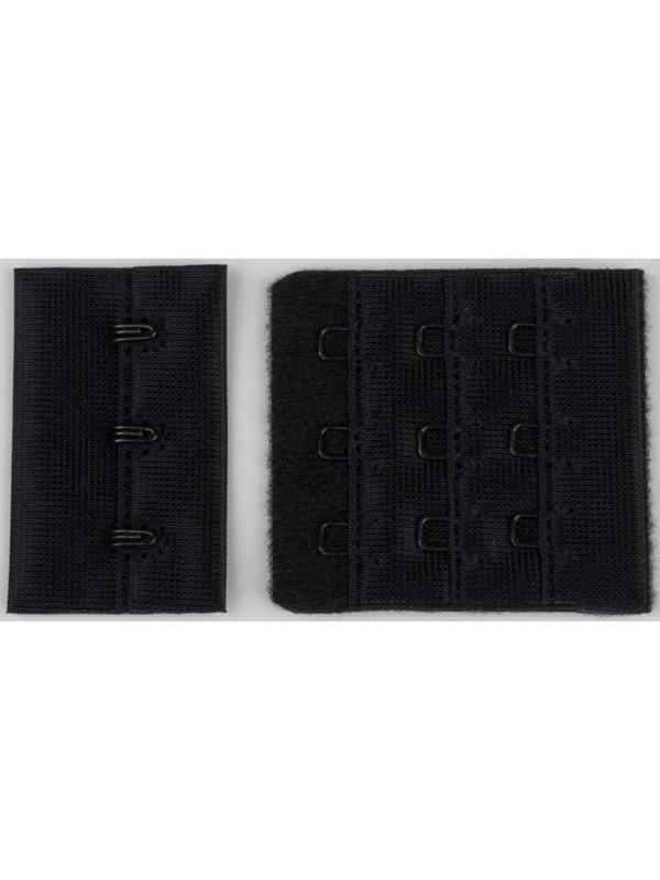 Застёжка для бюстгальтера, 3 ряда 3 крючка, 4,5 см, 10 шт, цвет чёрный