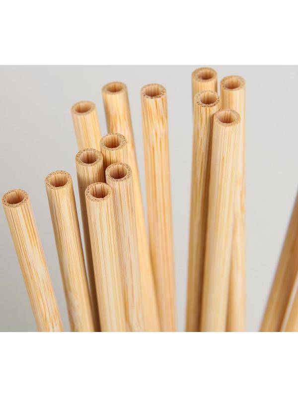 Набор бамбуковых трубочек для коктейлей «Панда», 20×0,3 см