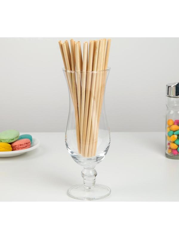 Набор бамбуковых трубочек для коктейлей «Панда», 20×0,3 см