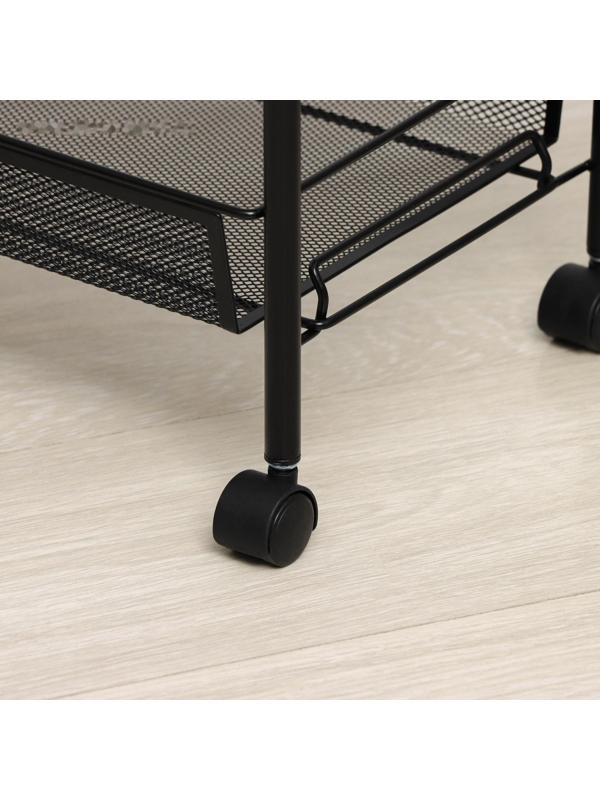 Этажерка «Ладья 33КС», 3 яруса, 45×30×65 см, цвет чёрный