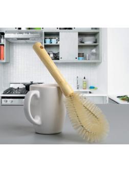 Ёршик для посуды Доляна, 23,5×7,5×3 см, овал, деревянная ручка