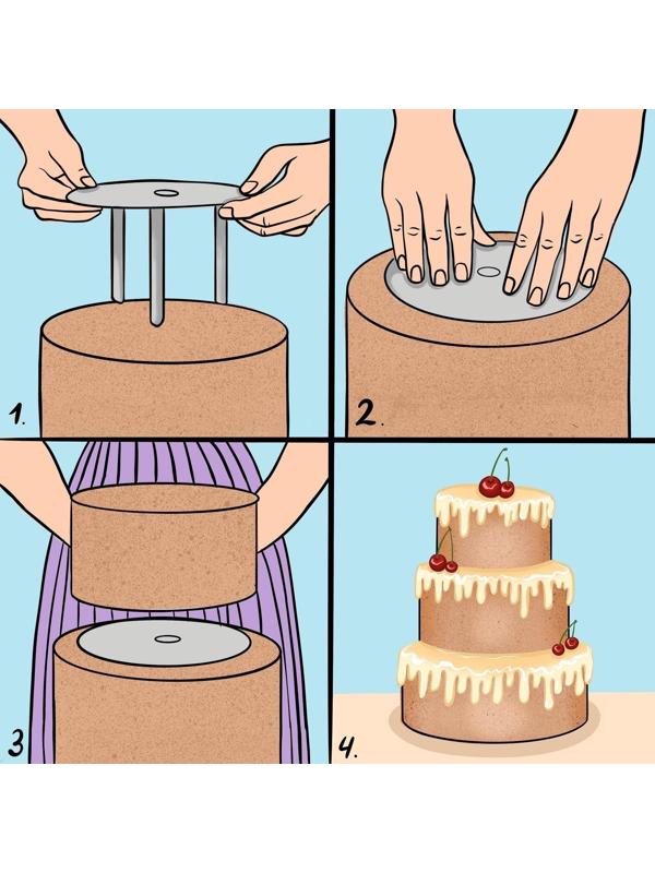 Подставка для разделения уровней торта, d=9 см , цвет белый