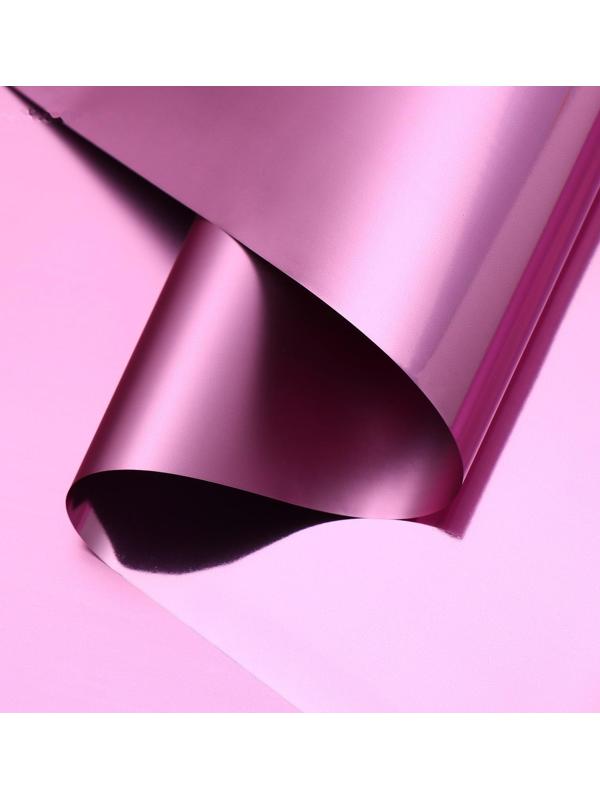 Пленка для декора и флористики, сиреневая, однотонная, глянцевая, розовая, рулон 1шт., 58 см х 5 м