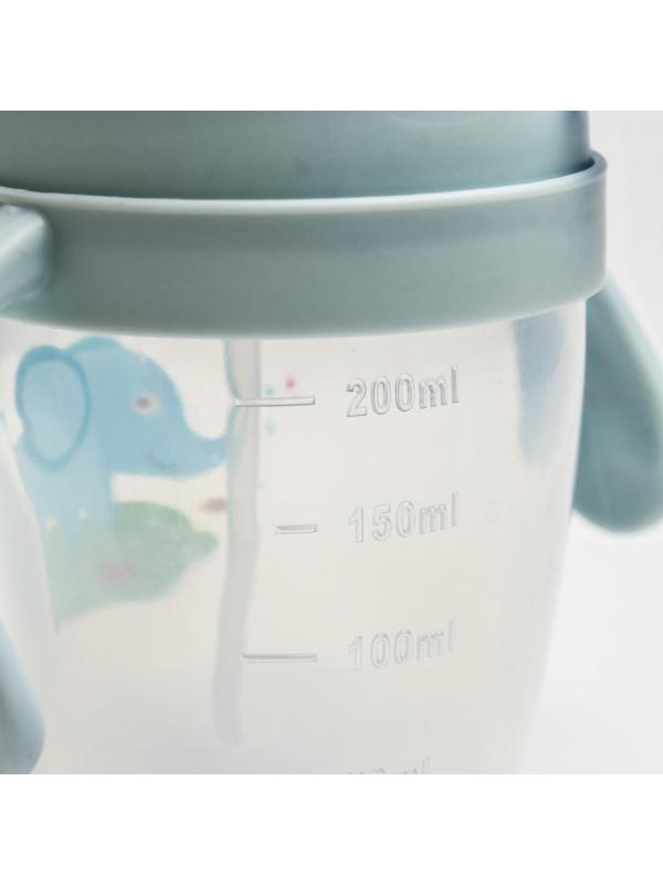 Поильник с силиконовой трубочкой 200 мл., с ручками, цвет МИКС