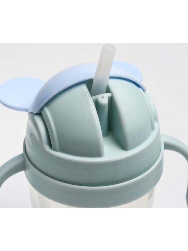 Поильник с силиконовой трубочкой 200 мл., с ручками, цвет МИКС