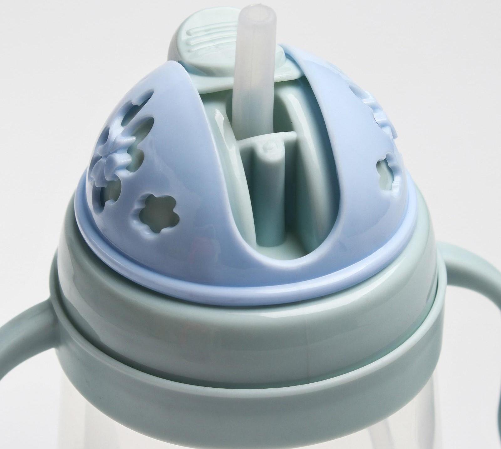 Поильник с силиконовой трубочкой и ручками, 400 мл., цвет МИКС