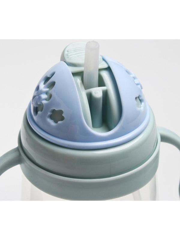 Поильник с силиконовой трубочкой и ручками, 400 мл., цвет МИКС