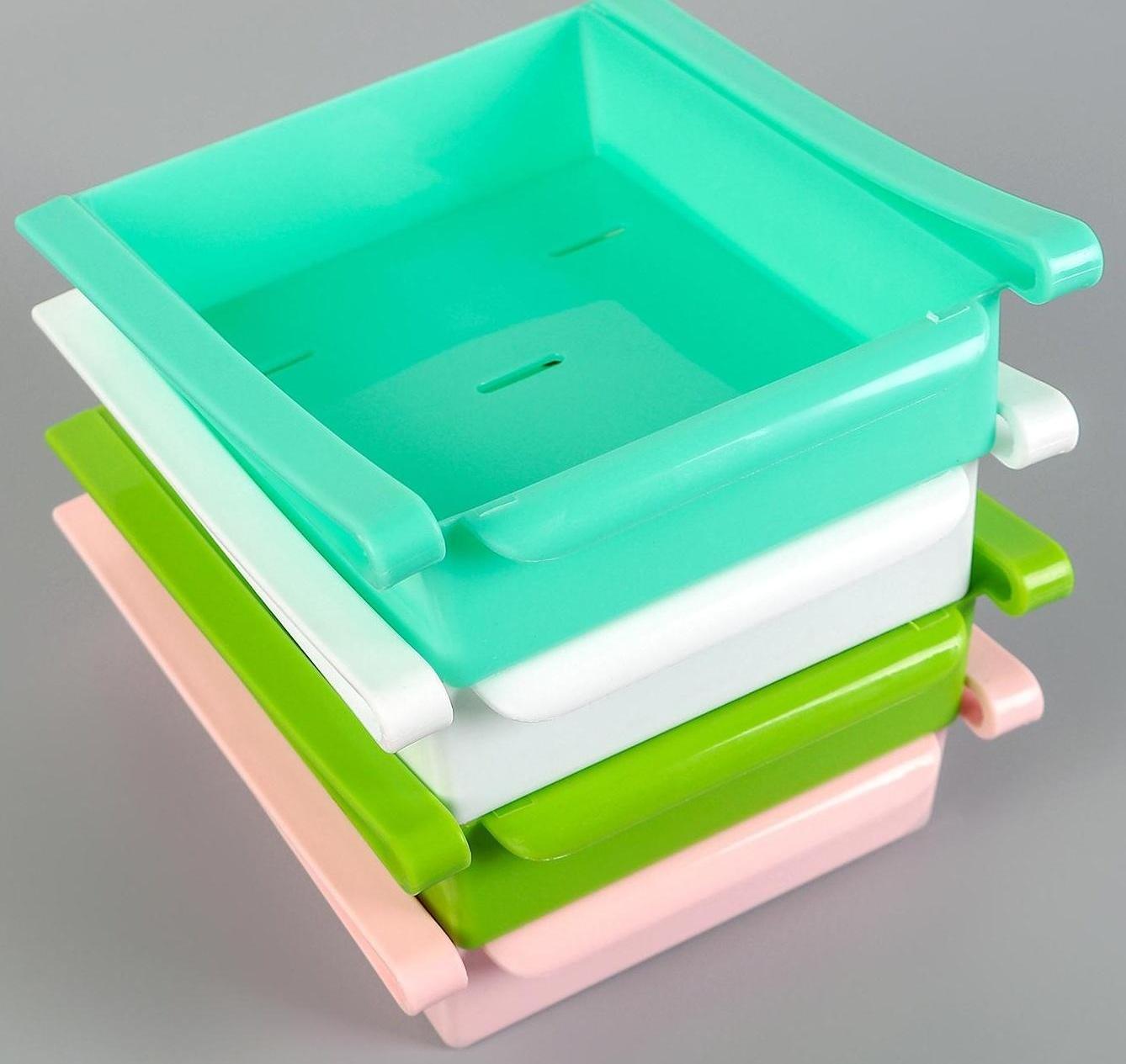 Полка подвесная в холодильник, 22×20×7 см, цвет МИКС