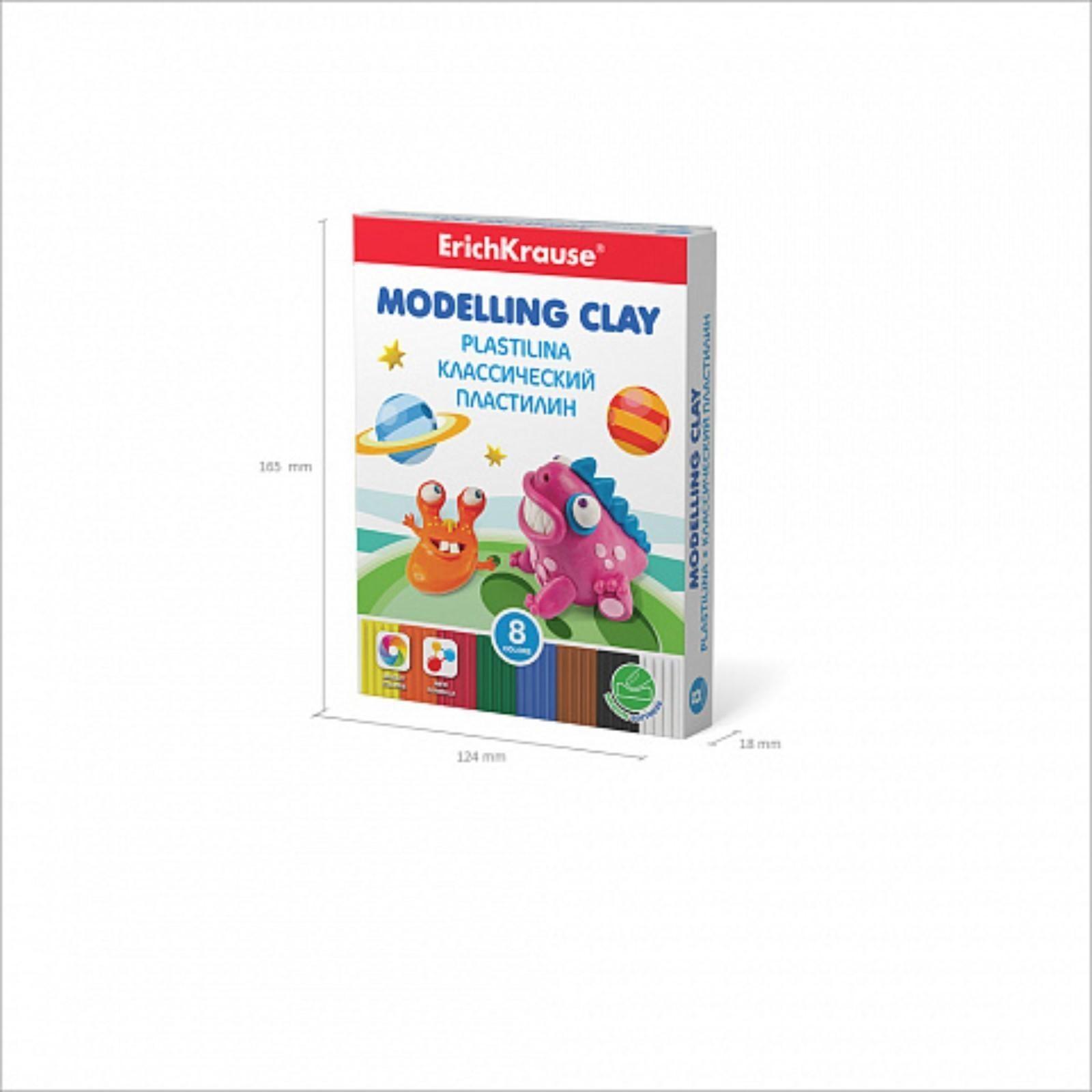 Пластилин 8 цвета, 120 г, ErichKrause 