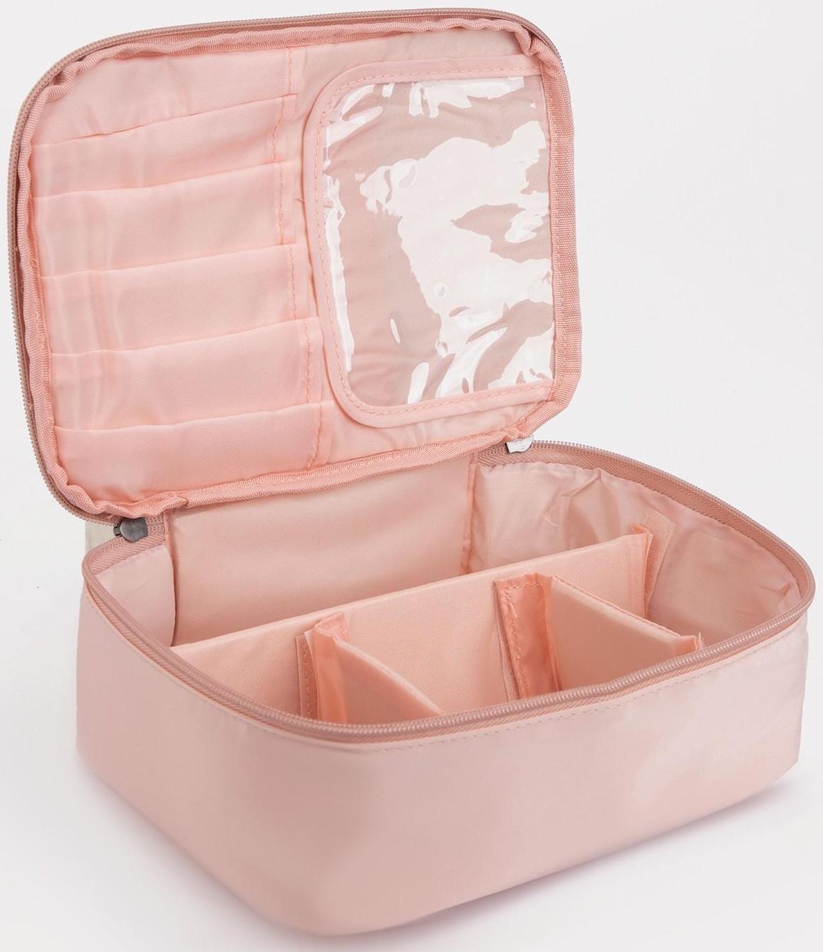 Косметичка на молнии, цвет розовый