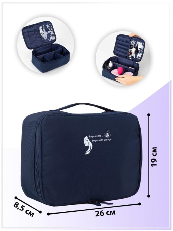 Косметичка на молнии, цвет синий