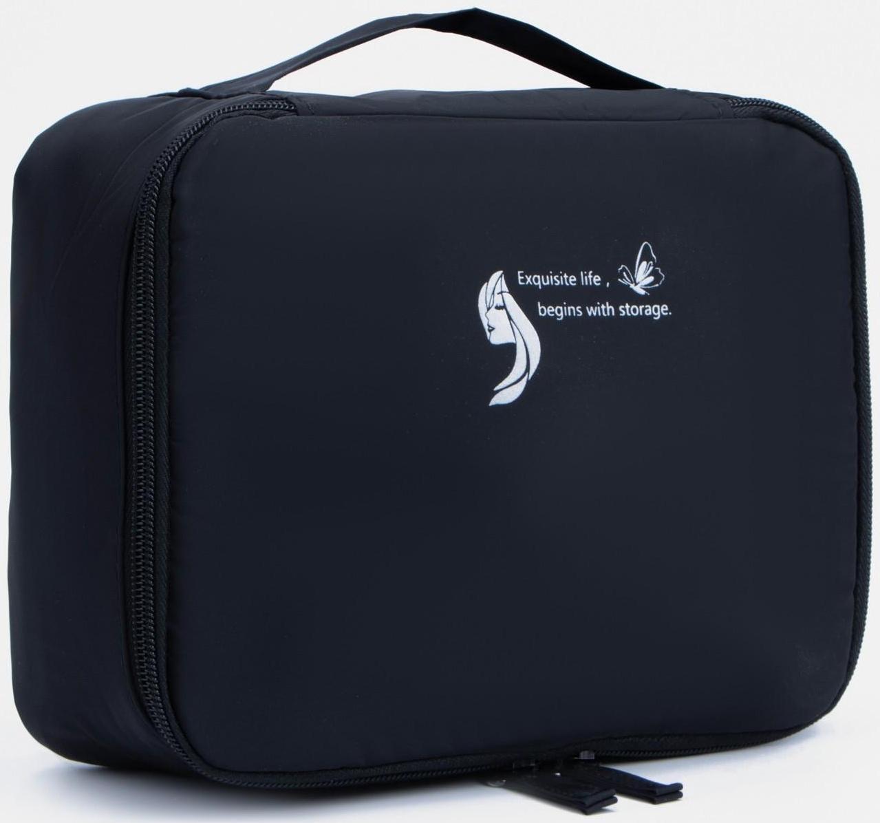 Косметичка на молнии, цвет чёрный