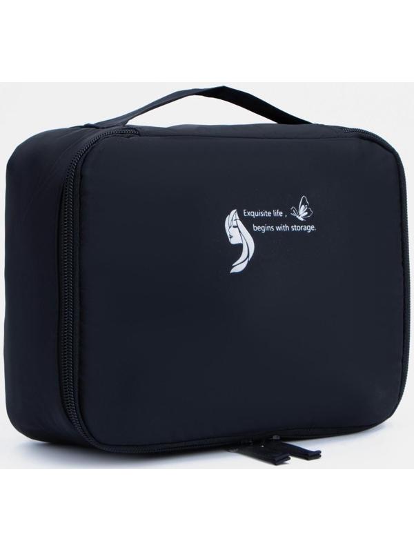 Косметичка на молнии, цвет чёрный