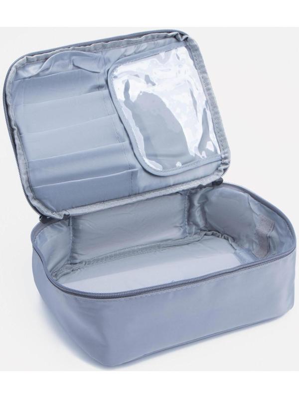 Косметичка на молнии, цвет серый