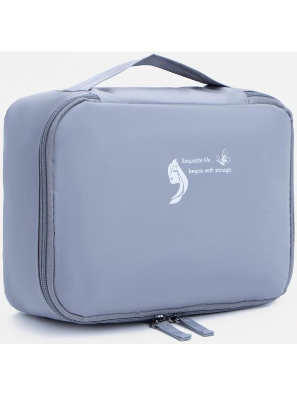 Косметичка на молнии, цвет серый