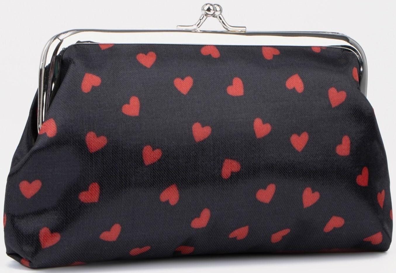 Косметичка на фермуаре, цвет чёрный/красный