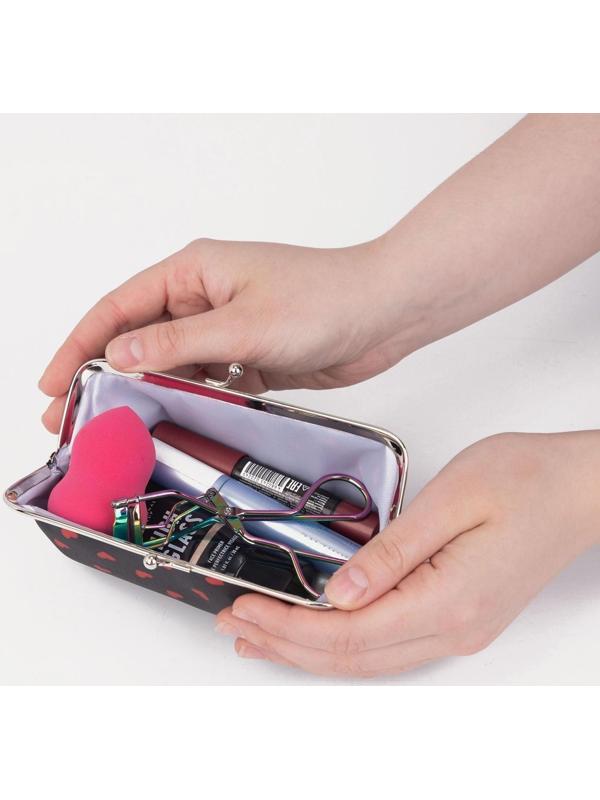 Косметичка на фермуаре, цвет чёрный/красный