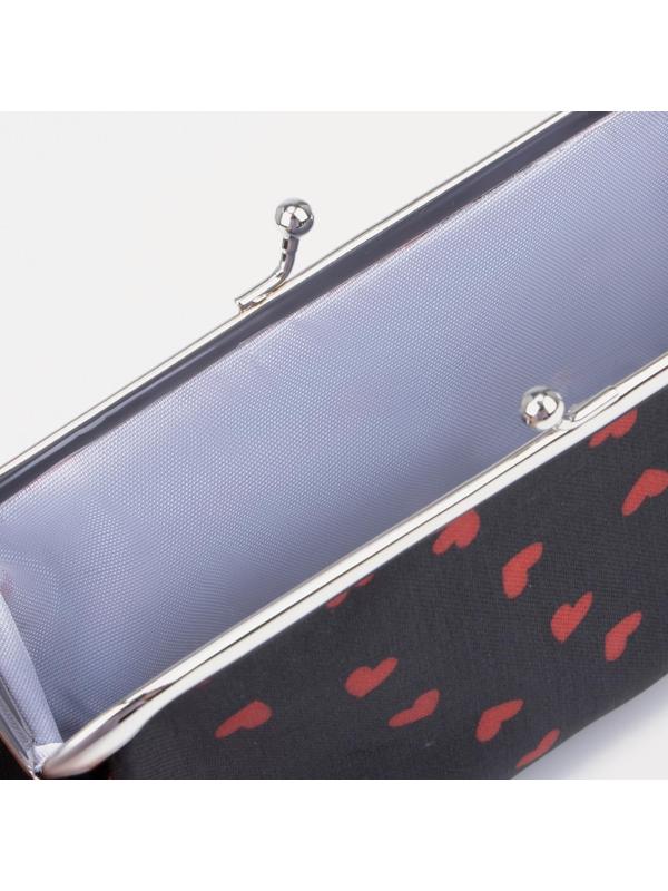 Косметичка на фермуаре, цвет чёрный/красный