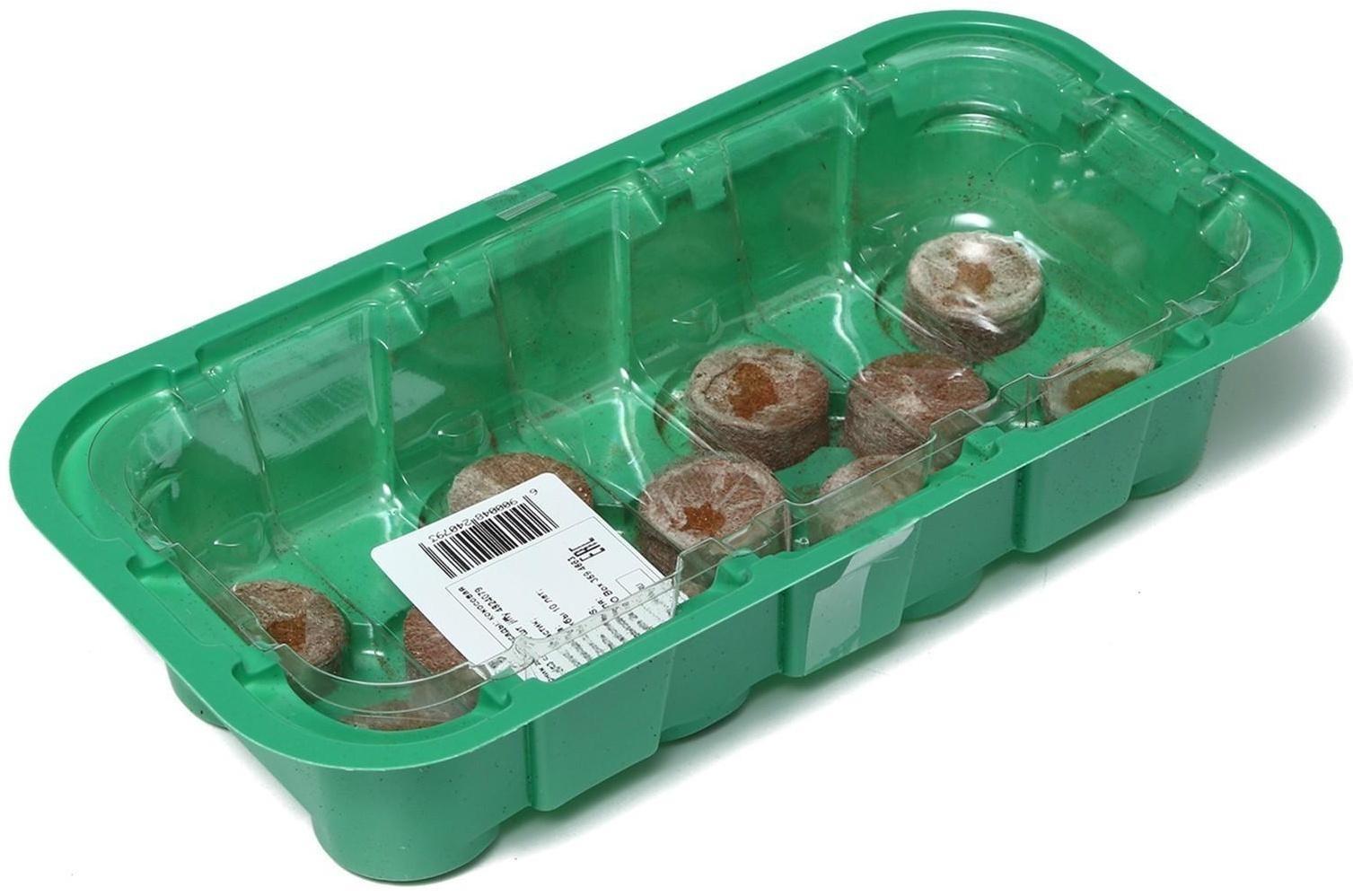 Мини-парник для рассады: кокосовая таблетка d = 3 см, 11 шт., jiffy