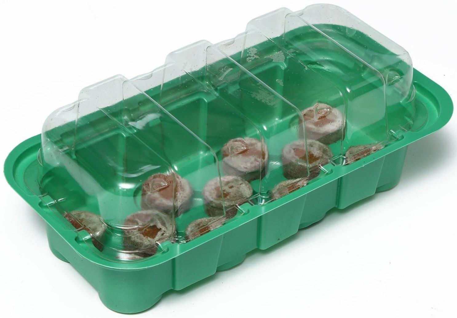 Мини-парник для рассады: кокосовая таблетка d = 3 см, 11 шт., jiffy